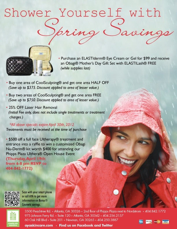 Shower Yourself with Spring Savings at AYA Medical Spa this April