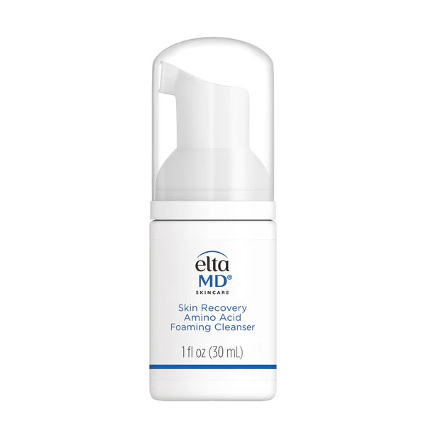 A pump bottle of EltaMD Skin Recovery Amino Acid Foaming Cleanser.