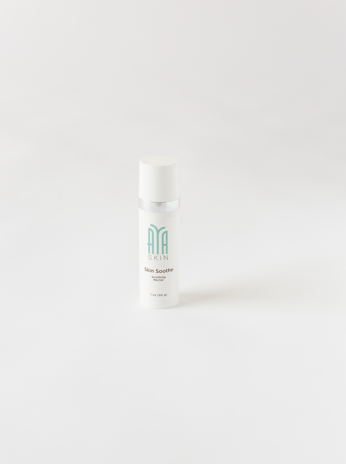 A pump bottle of AYA Skincare Skin Soothe product on a white background.